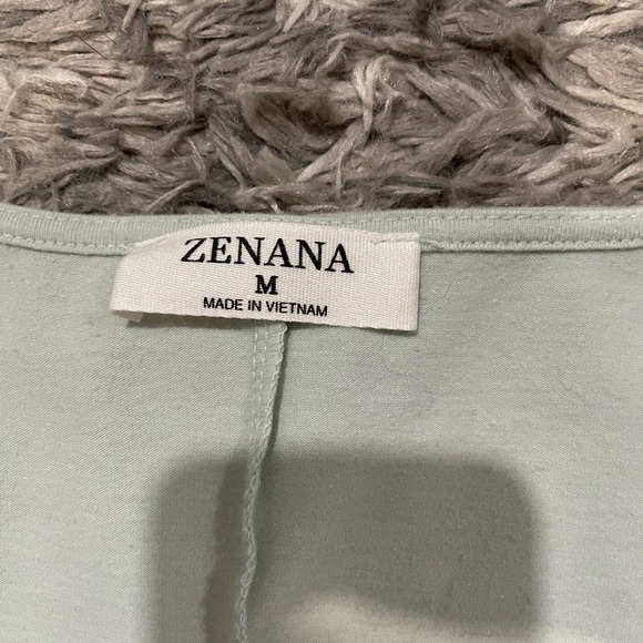 Zenana Outfitters Mint Tank Top with Leopard Pocket - Picture 2 of 4